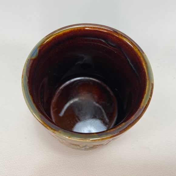 Lot of 3 Small Pottery Vases, 2 Blue VTG '73 , 1 Brown Pier One, Textured 2"-3" - Picture 6 of 13